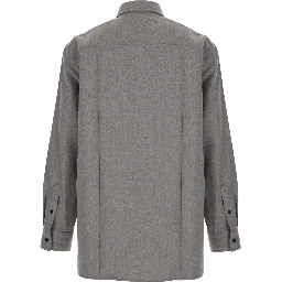 COMPACT WOOL 
FLANNEL SHIRT/
STERLING 
MELANGE