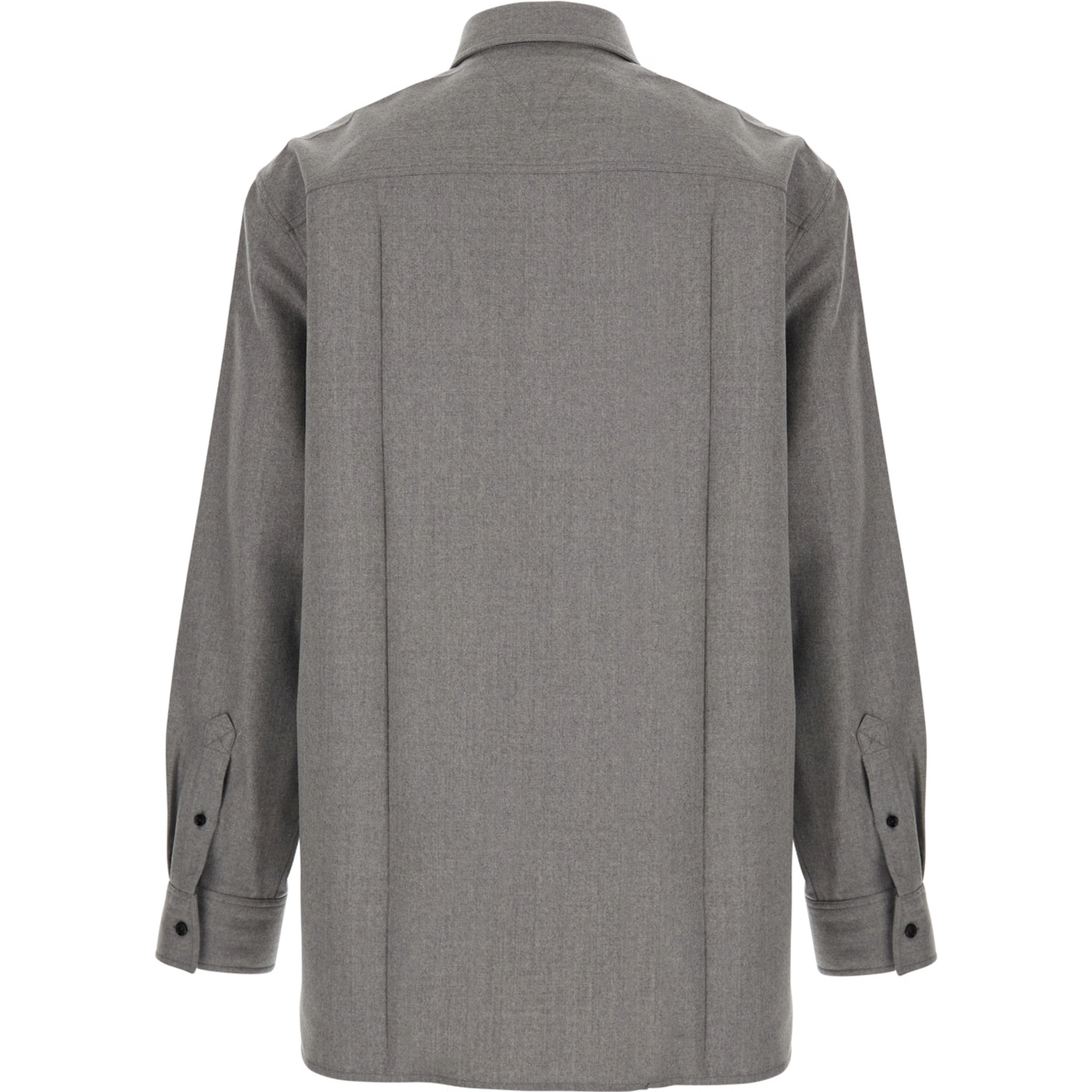 COMPACT WOOL 
FLANNEL SHIRT/
STERLING 
MELANGE
