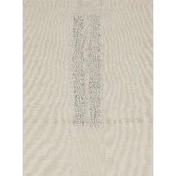 Beige Cropped Sweater with Front Cut-Out and Ribbed Trims in Cashmere for Women