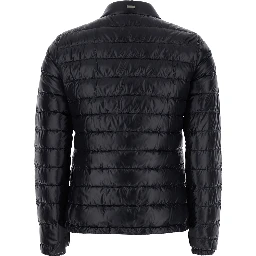 Down jacket with Stand-up collar and front pockets in Tech Fabric Black Women