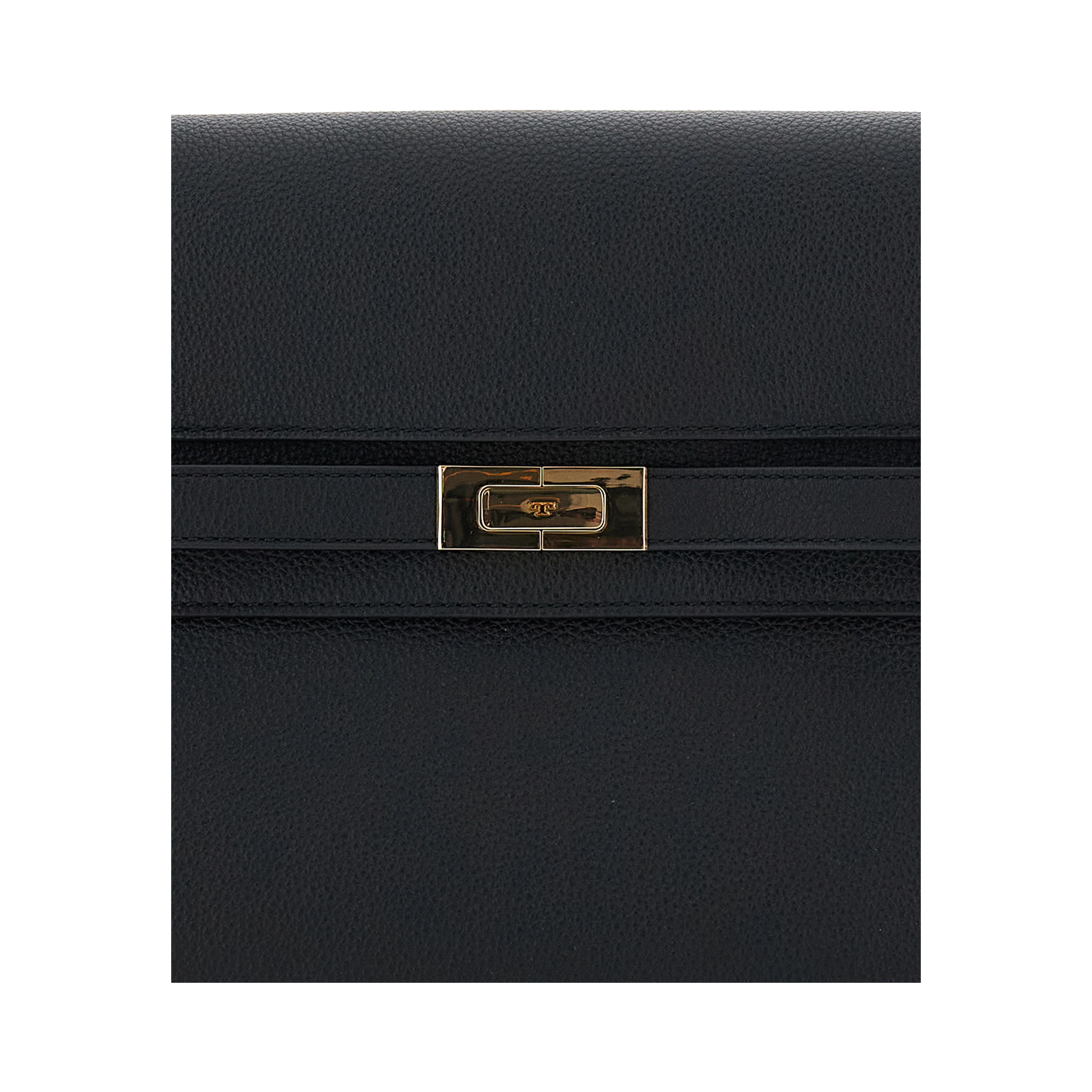 Shoulder Bag Lee Radziwill with Single Strap and Clasp Closure on the Front in Black Leather for Women