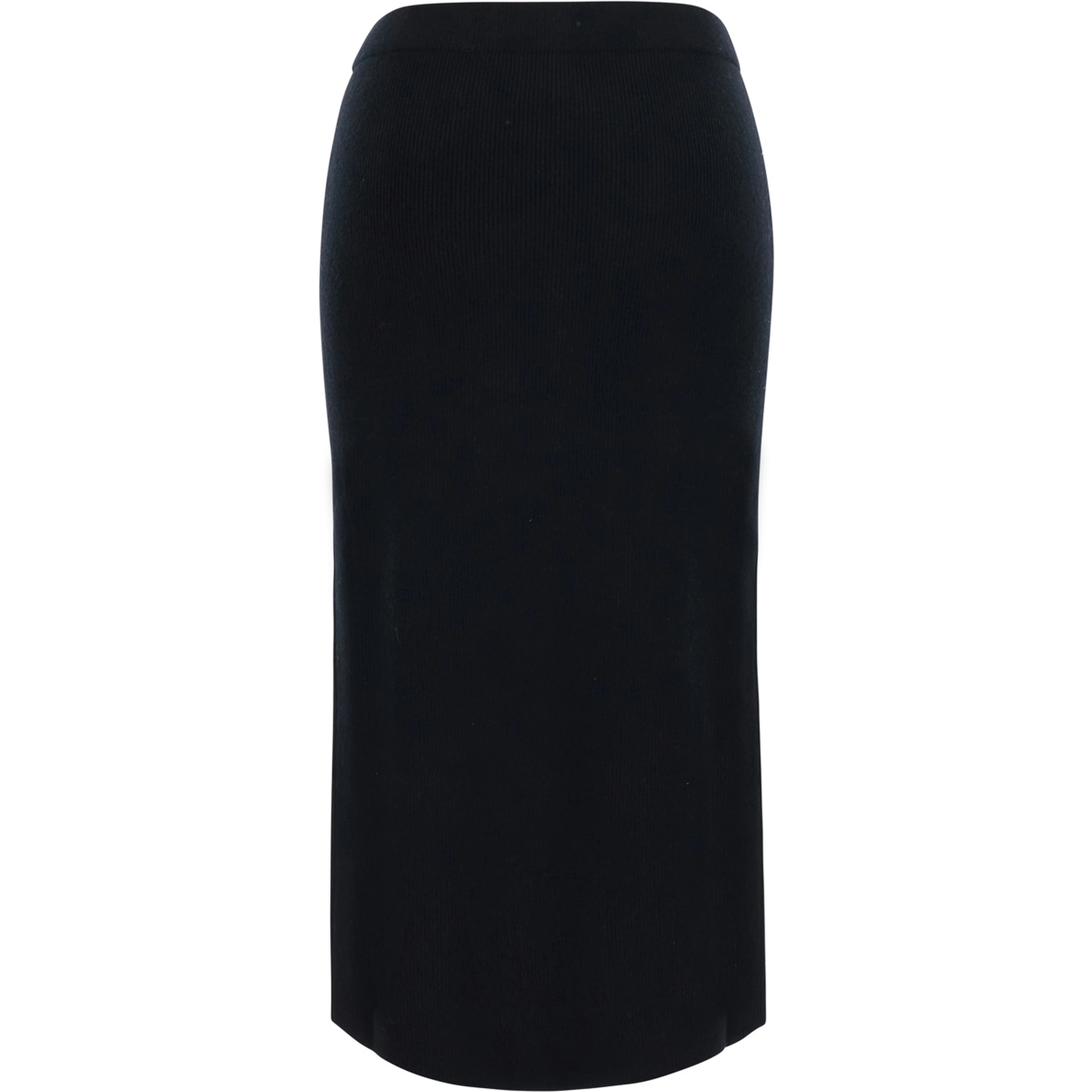 Zucca Black ribbed skirt in wool for women