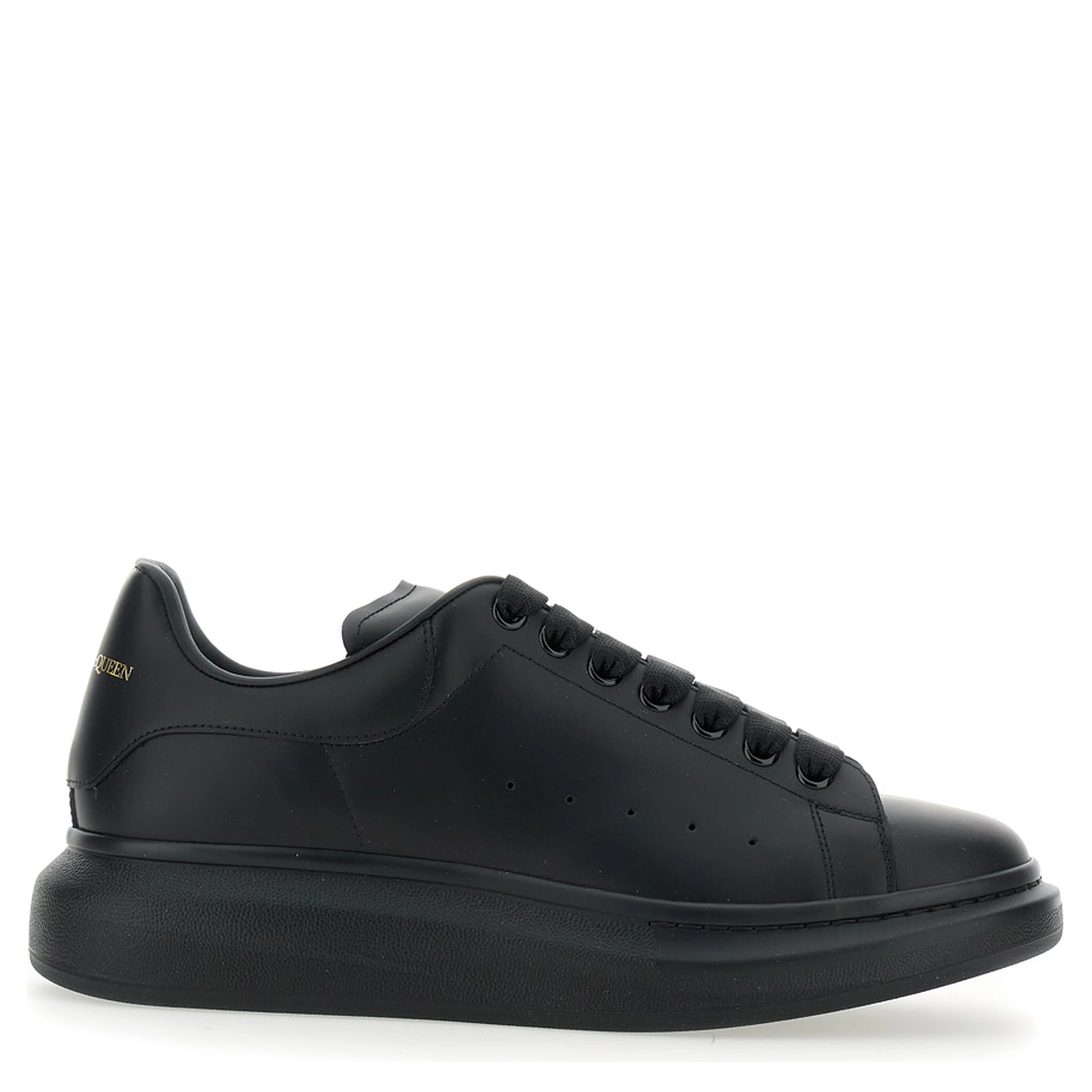 Oversize Sneakers with Logo Lettering on the Heel in Black Leather for Men