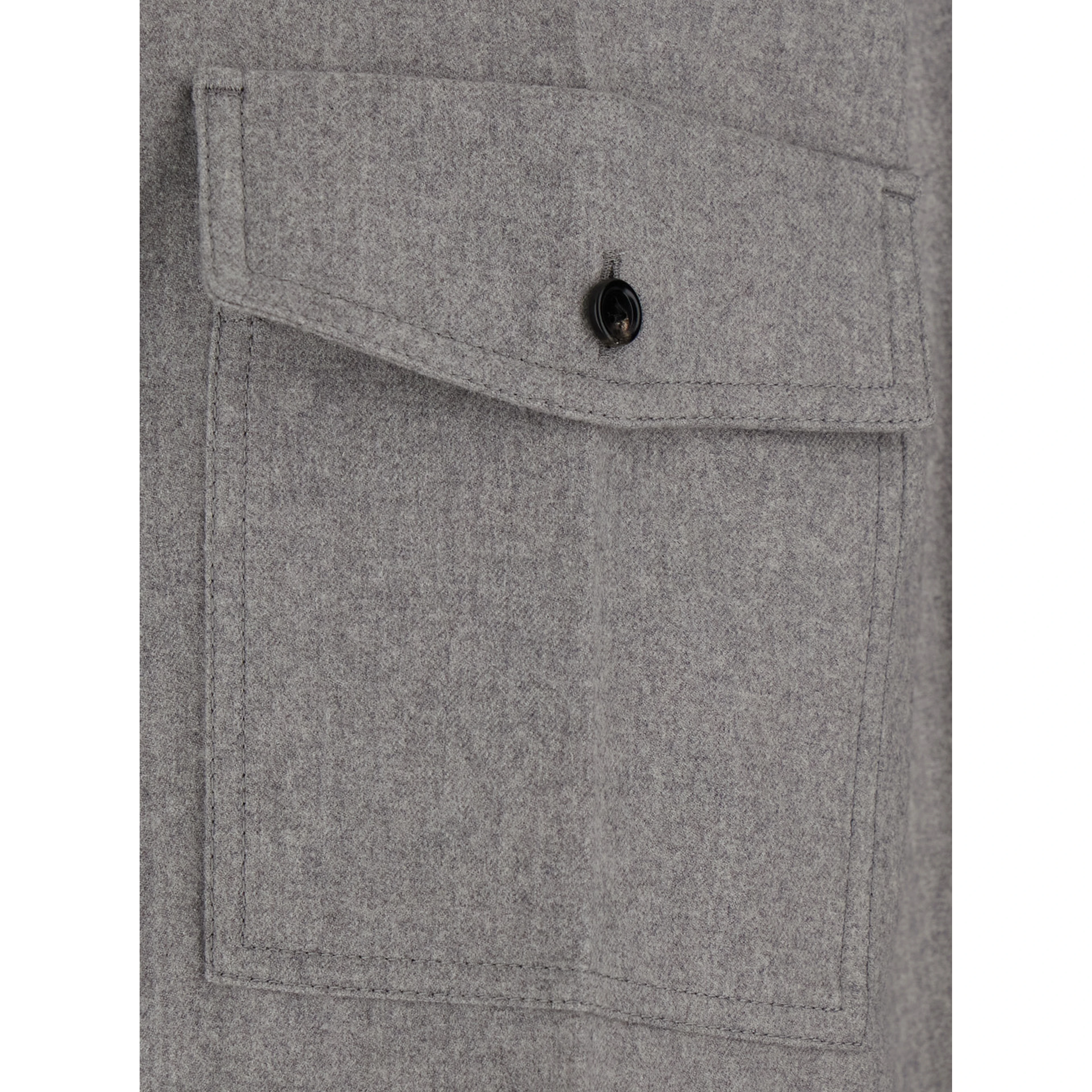 COMPACT WOOL 
FLANNEL SHIRT/
STERLING 
MELANGE
