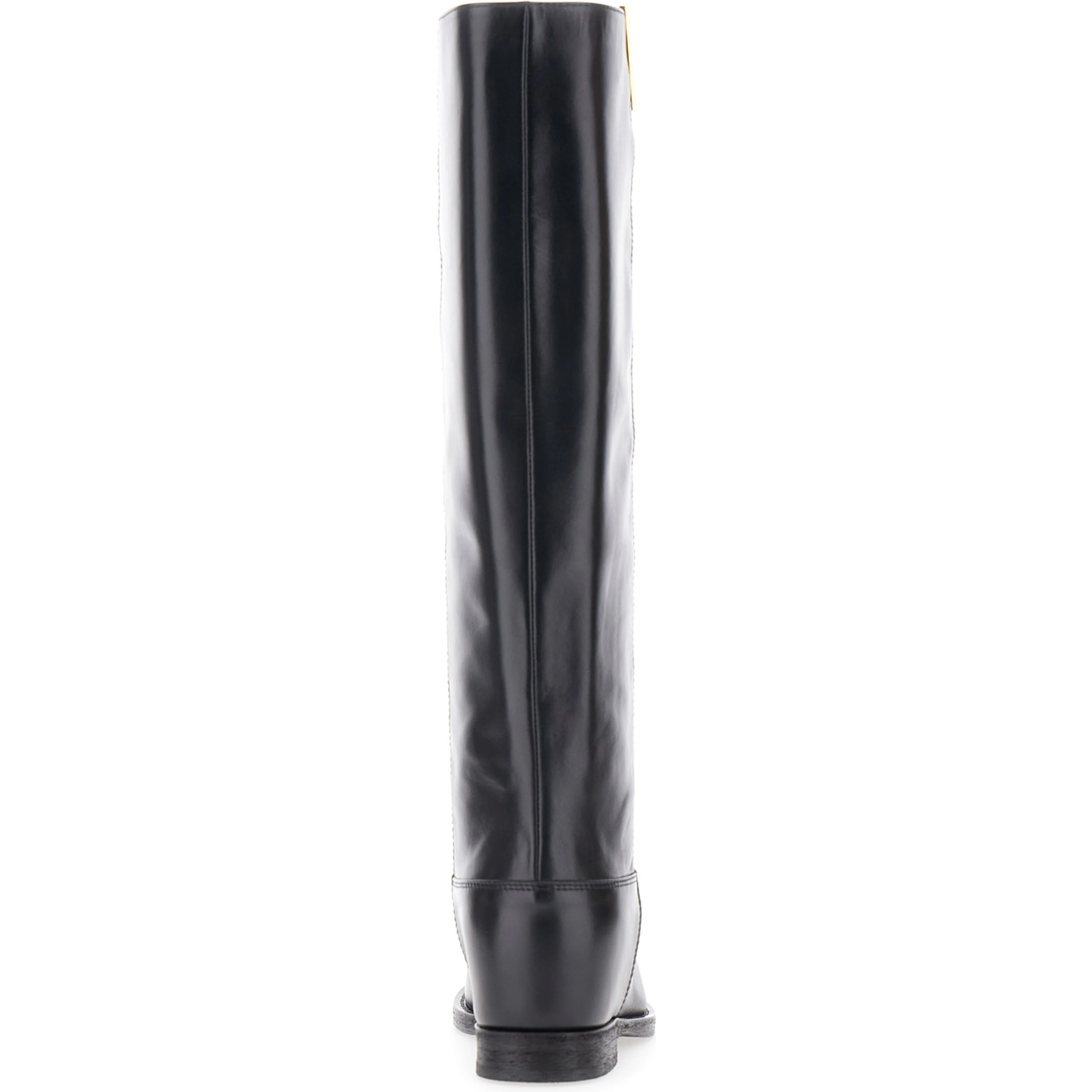 Boots with Side Cut-Out and Leather Logo Plate Black Women
