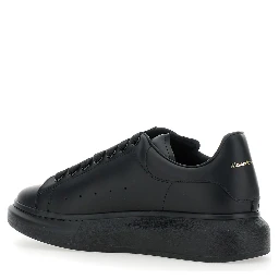 Oversize Sneakers with Logo Lettering on the Heel in Black Leather for Men