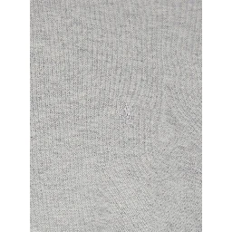 Crew Neck T-Shirt with Cassandre Embroidery in Grey Cotton for Men