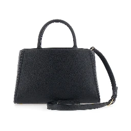 Black Handbag with Logo on the Front and adjustable and removable strap in Ecoleather for women