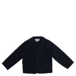 blue blazer with tone-on-tone logo patch in fabric baby