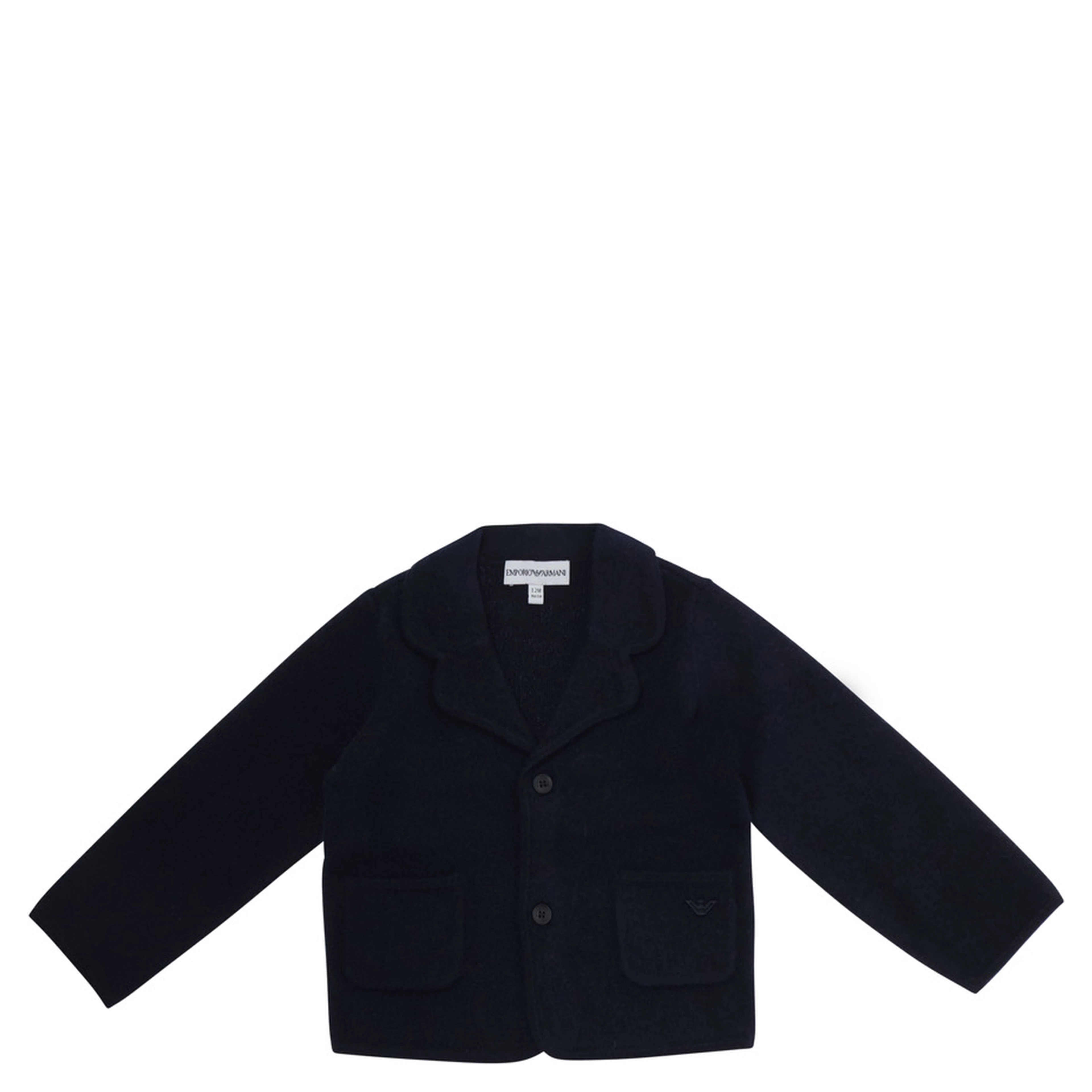 blue blazer with tone-on-tone logo patch in fabric baby