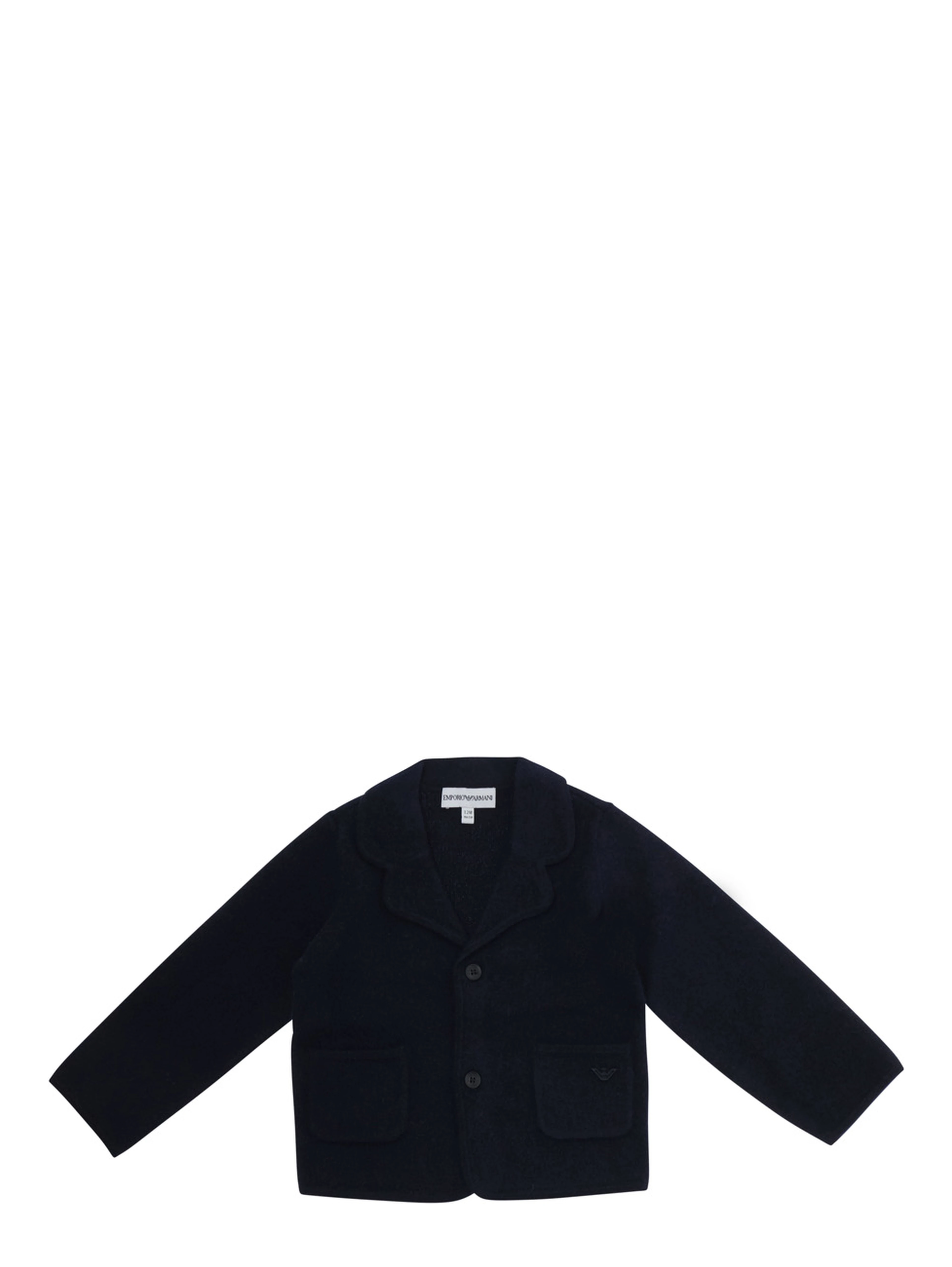 blue blazer with tone-on-tone logo patch in fabric baby