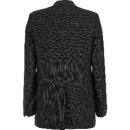 JasmineGrey double-breasted jacket with herringbone motif in wool blend for women