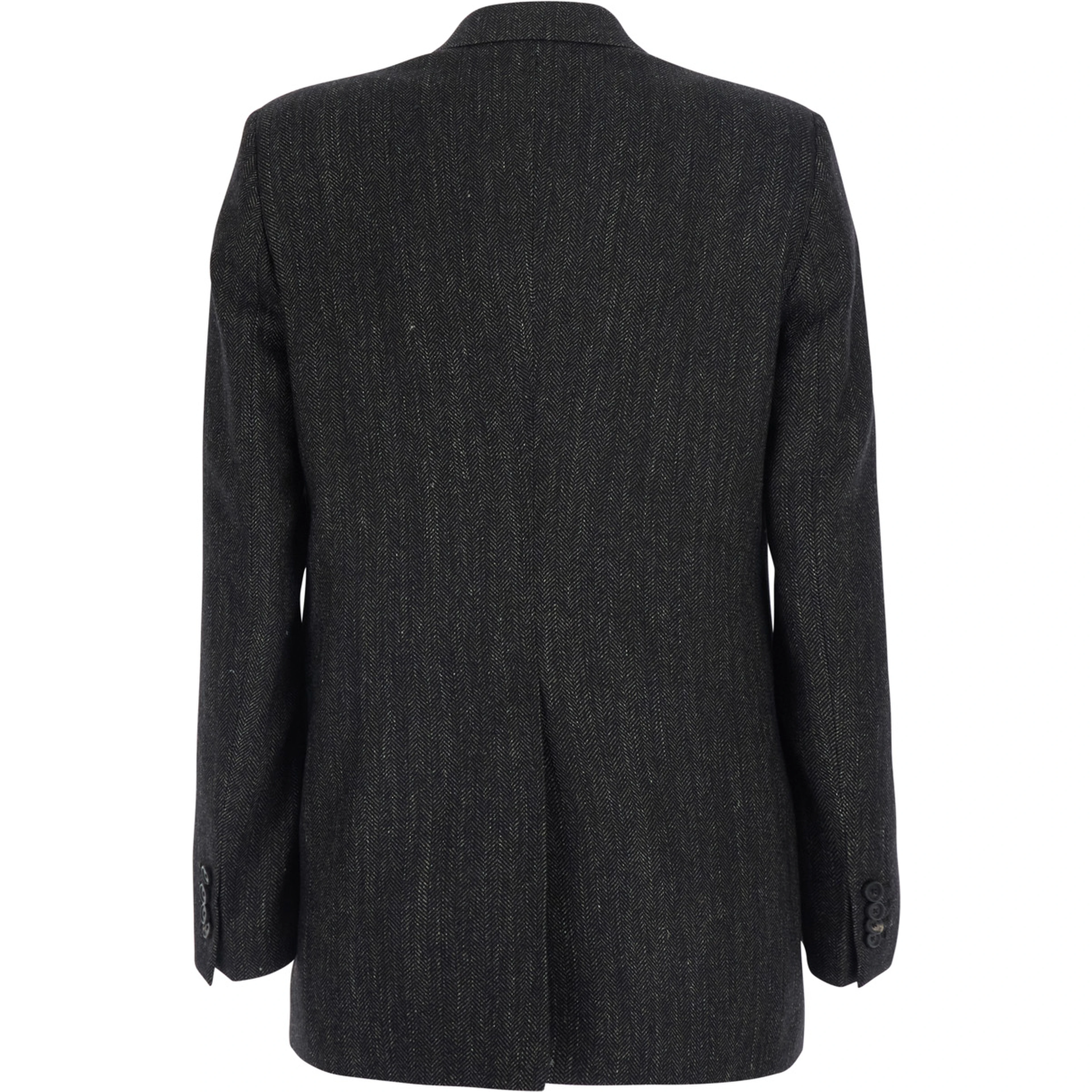 JasmineGrey double-breasted jacket with herringbone motif in wool blend for women