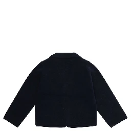 blue blazer with tone-on-tone logo patch in fabric baby