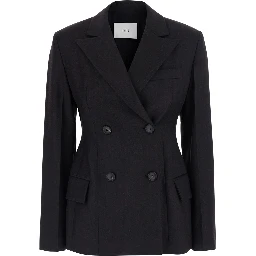 Florence Brown Double-breasted Jacket with notched revers in wool blend for women