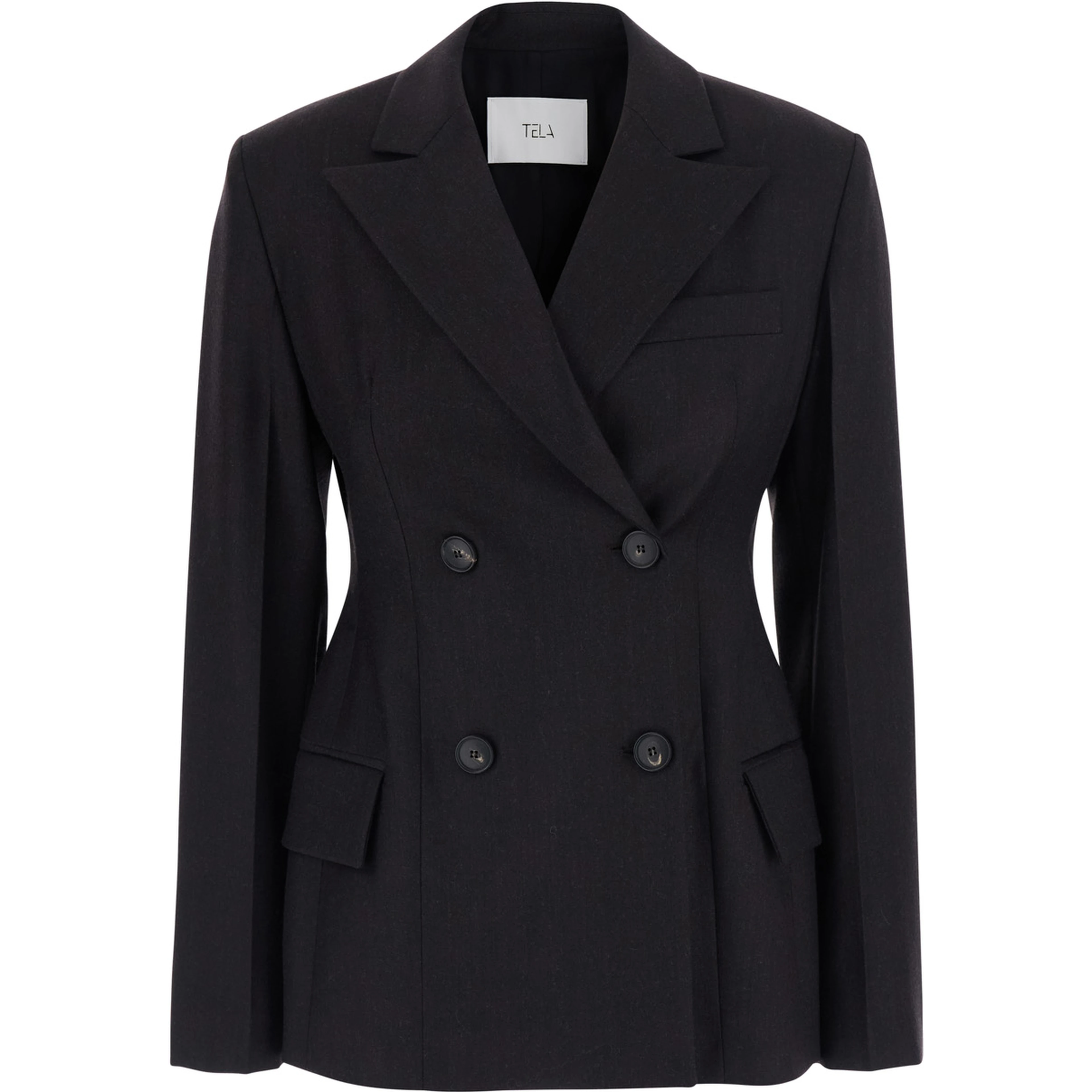 Florence Brown Double-breasted Jacket with notched revers in wool blend for women