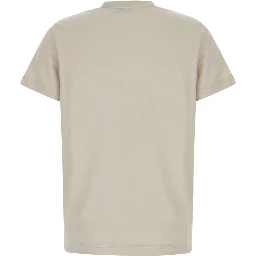 White Crew neck T-shirt with Logo lettering on the front and logo patch on the sleeve in cotton for women