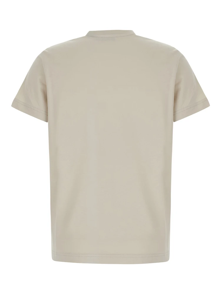 White Crew neck T-shirt with Logo lettering on the front and logo patch on the sleeve in cotton for women alternative