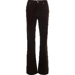 The Corduroy Reboot brown Pants with flared leg in corduroy for women