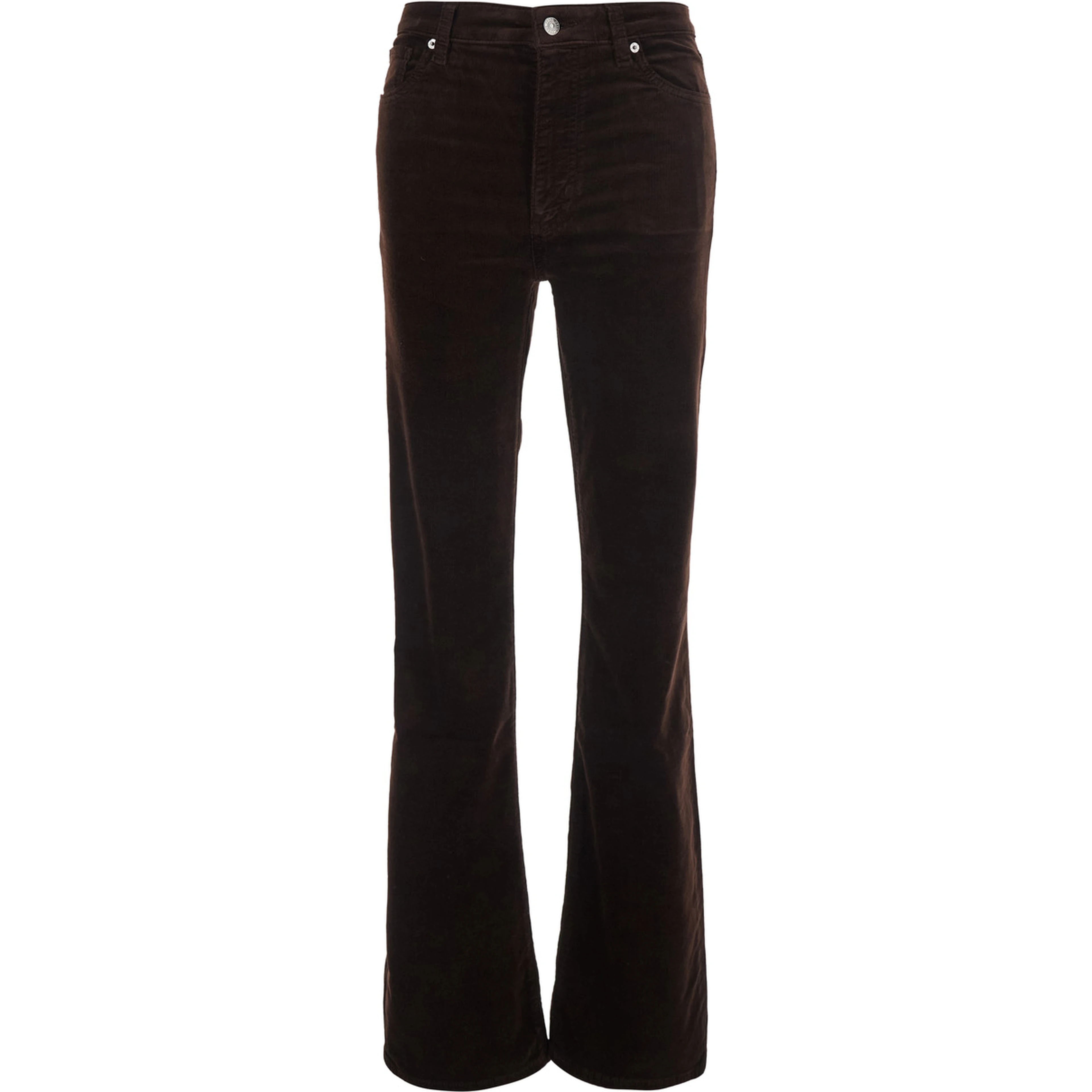 The Corduroy Reboot brown Pants with flared leg in corduroy for women
