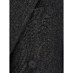 JasmineGrey double-breasted jacket with herringbone motif in wool blend for women