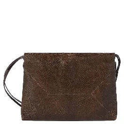 Brown Shoulder bag with drawstring closure and Monile in suede for women