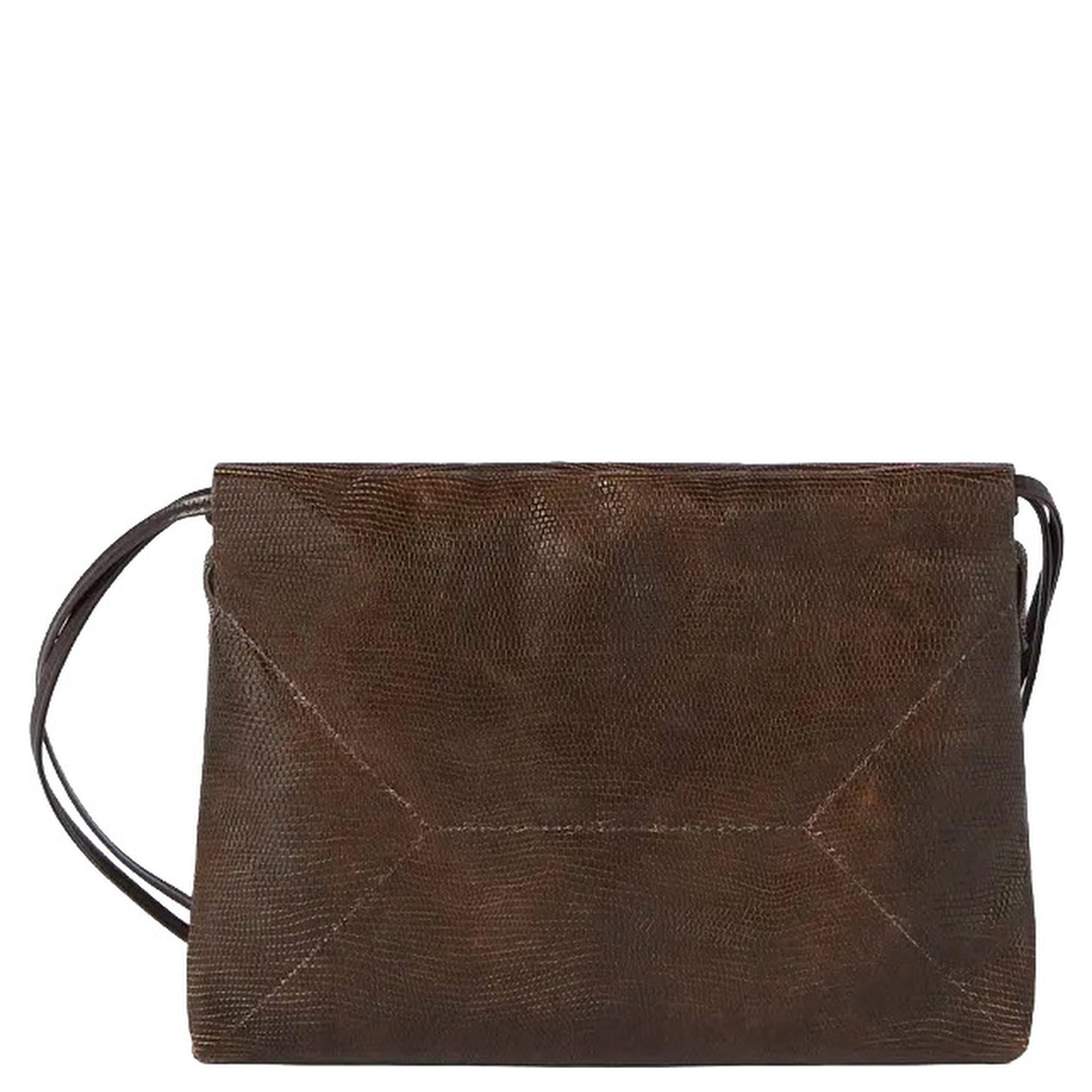 Brown Shoulder bag with drawstring closure and Monile in suede for women