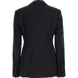 Florence Brown Double-breasted Jacket with notched revers in wool blend for women
