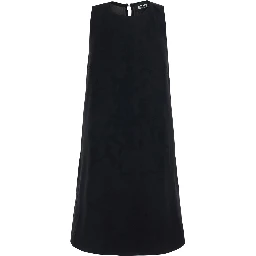 Black Mini Dress with A-Line Design and Back Closure in Tech Fabric Women
