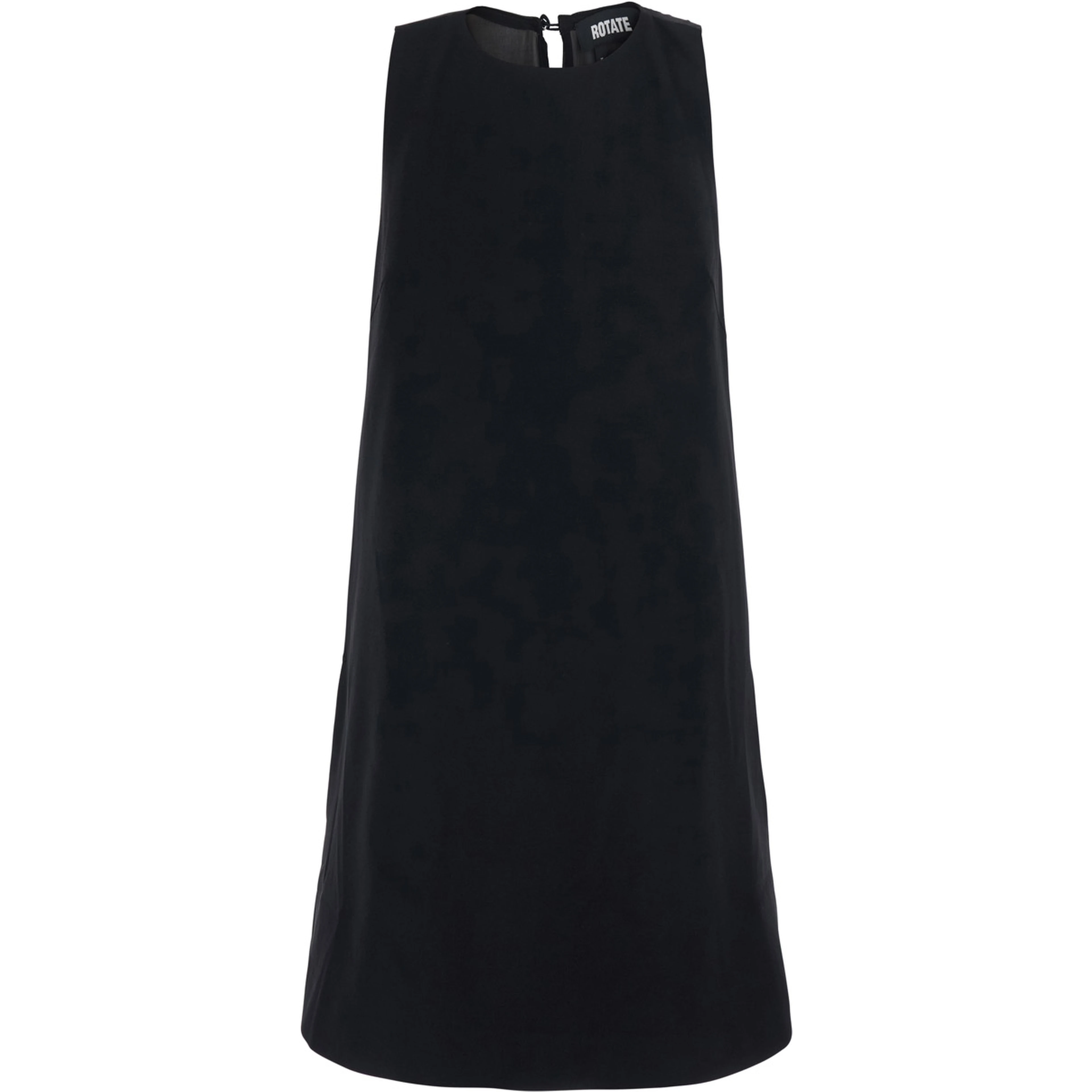 Black Mini Dress with A-Line Design and Back Closure in Tech Fabric Women