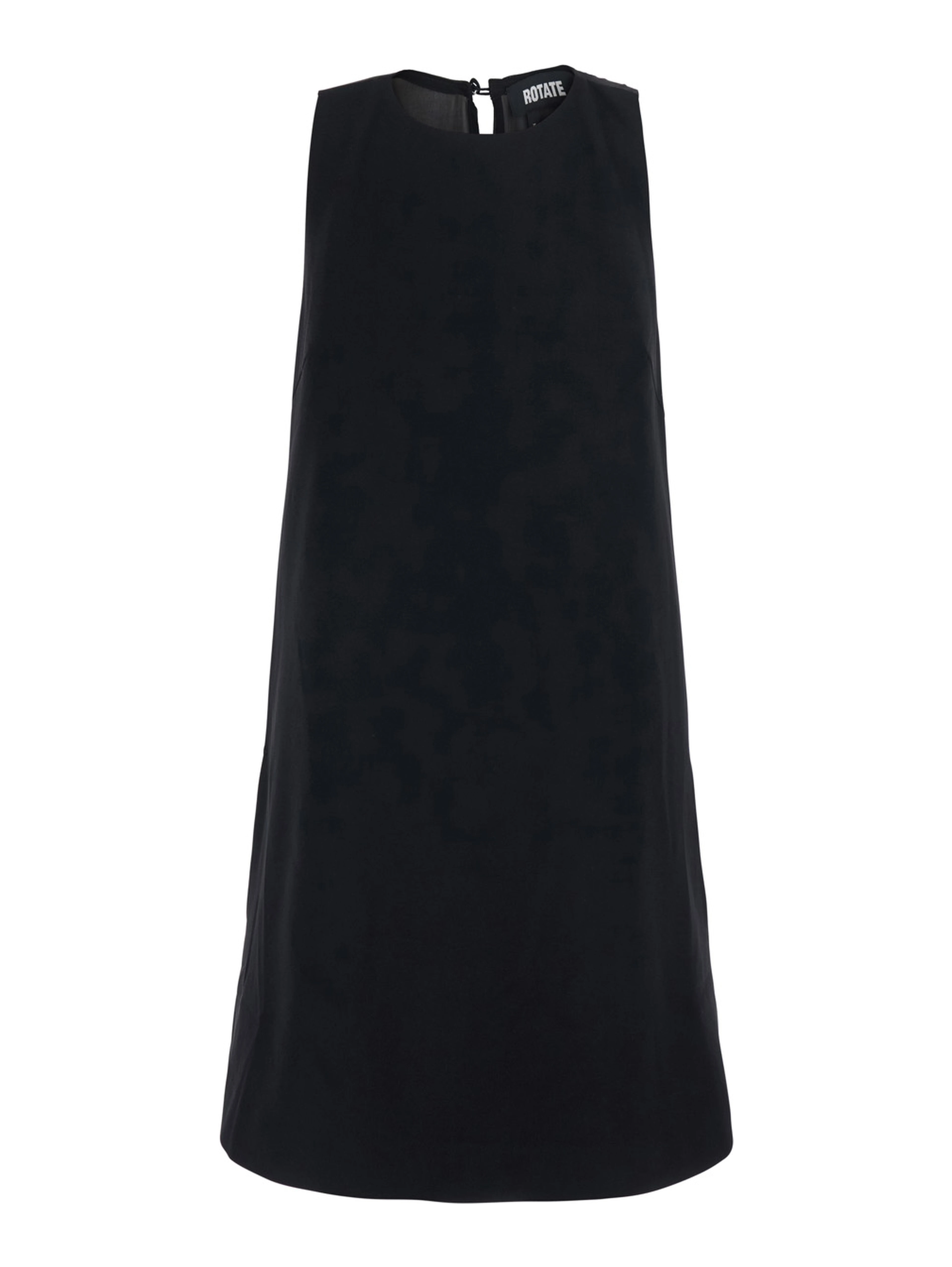 Black Mini Dress with A-Line Design and Back Closure in Tech Fabric Women