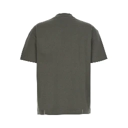 green T-SHIRT with Monile detail applied on the front in cotton for women