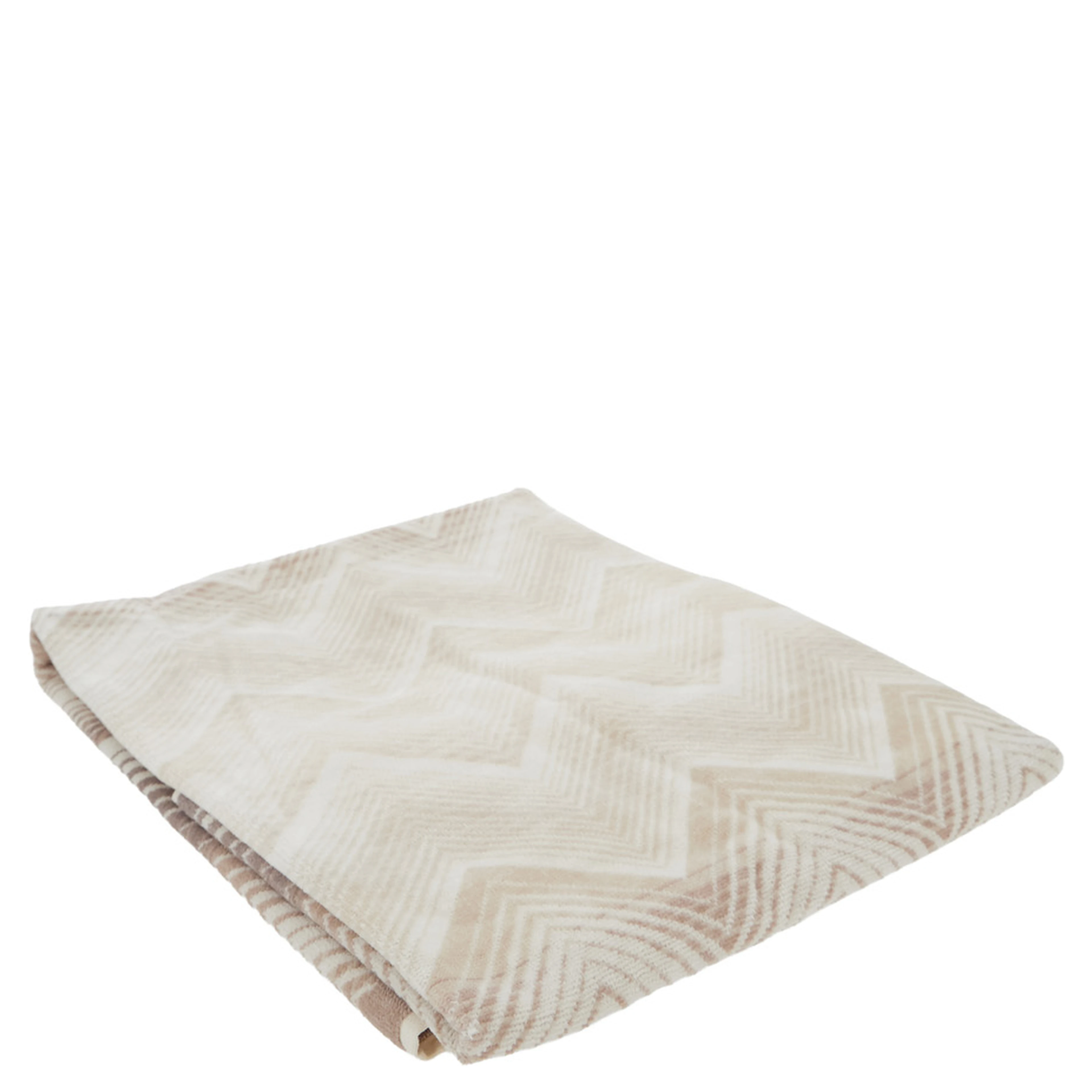 MAREA beige Towel with Zig Zag motif all-over in cotton home