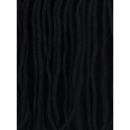 black Sweater with fringed details on the back and edges in cashmere for women