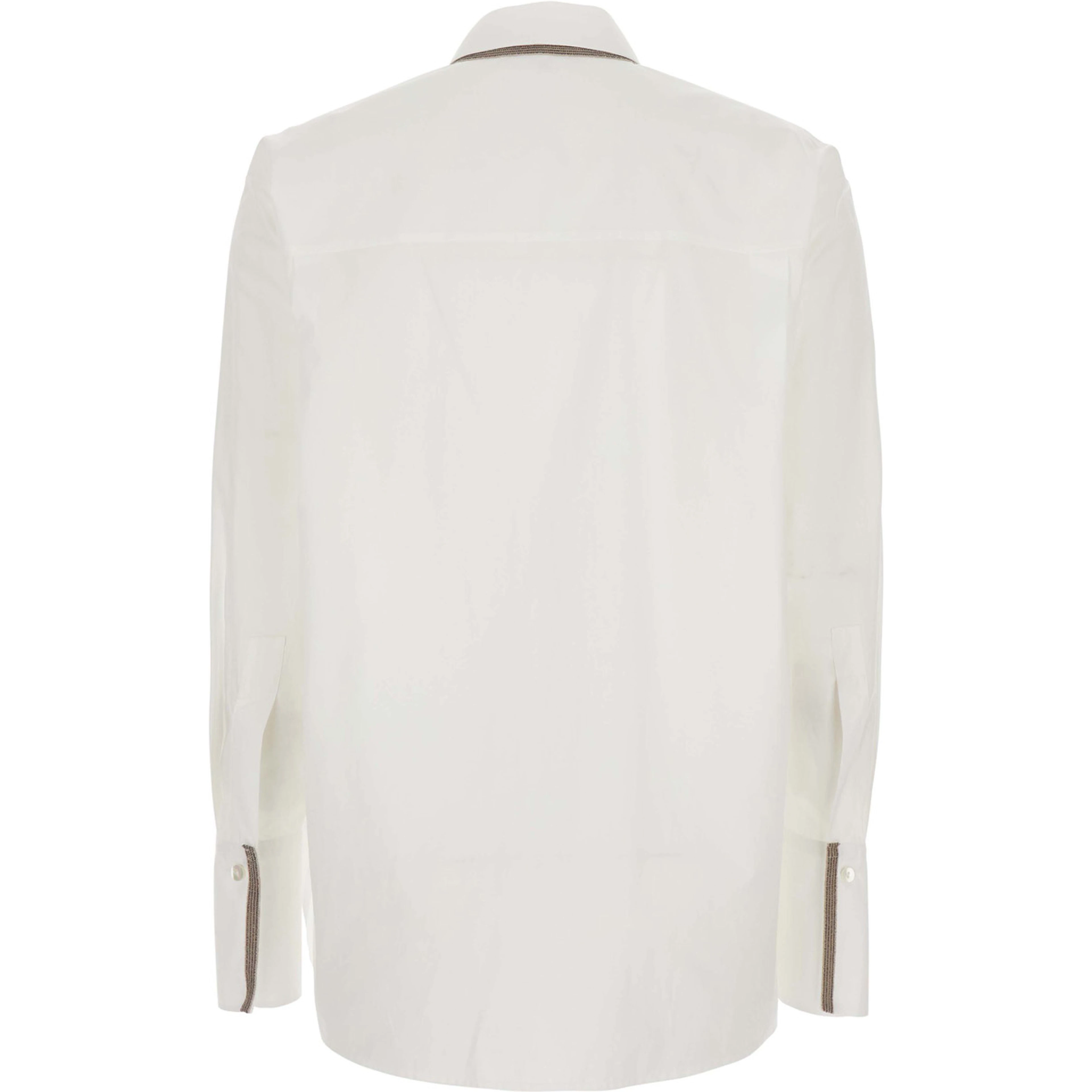 white Shirt with bead details in cotton for women