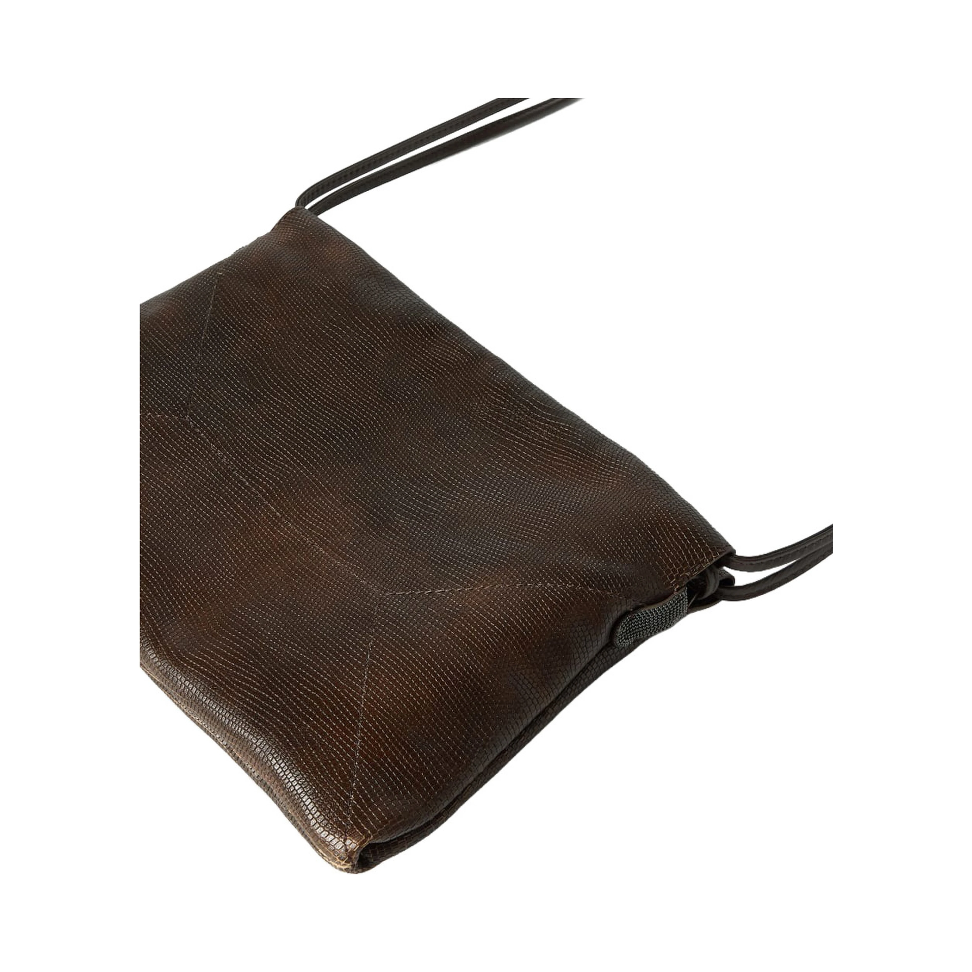 Brown Shoulder bag with drawstring closure and Monile in suede for women
