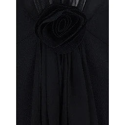 Black Mini Dress with A-Line Design and Back Closure in Tech Fabric Women