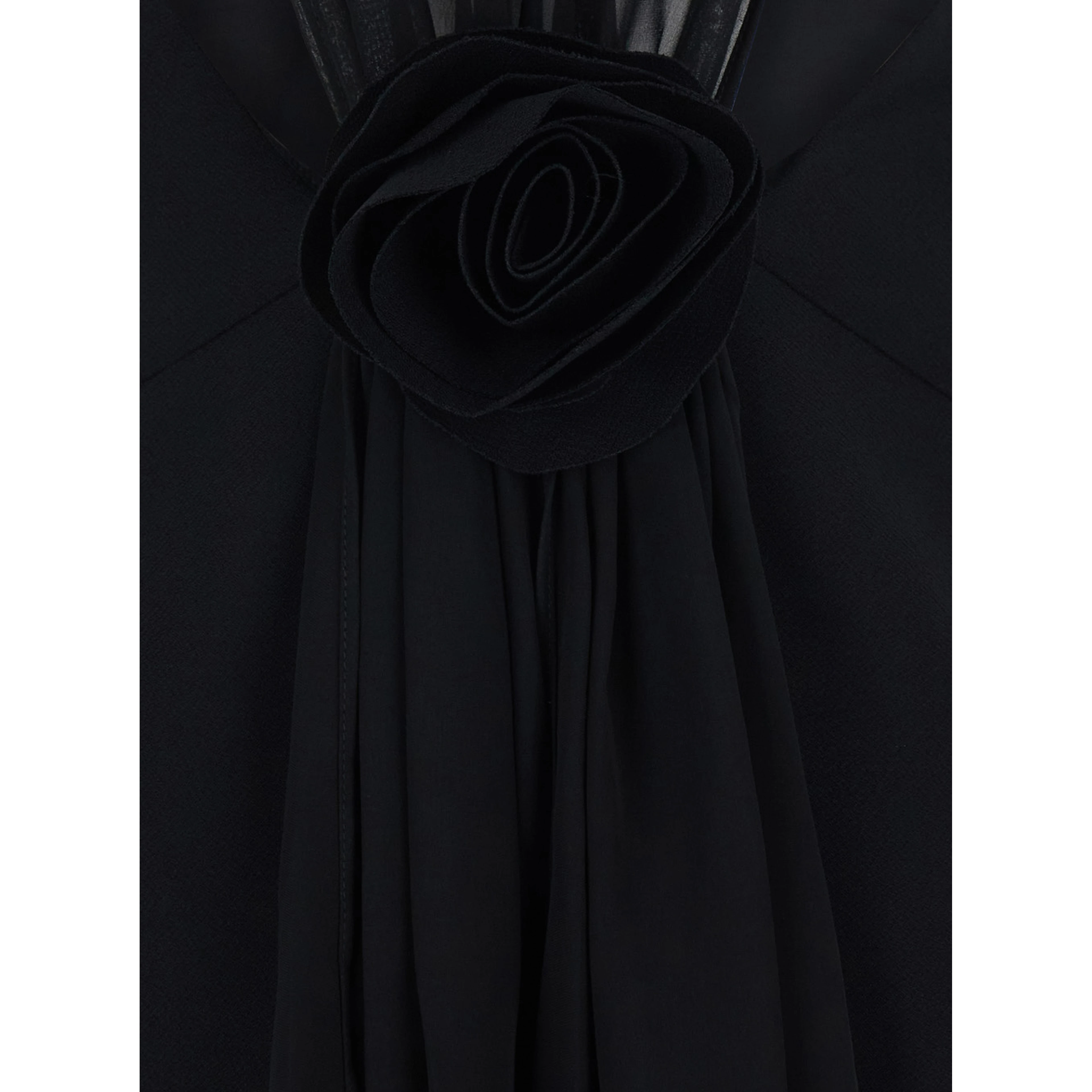 Black Mini Dress with A-Line Design and Back Closure in Tech Fabric Women