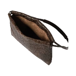 Brown Shoulder bag with drawstring closure and Monile in suede for women