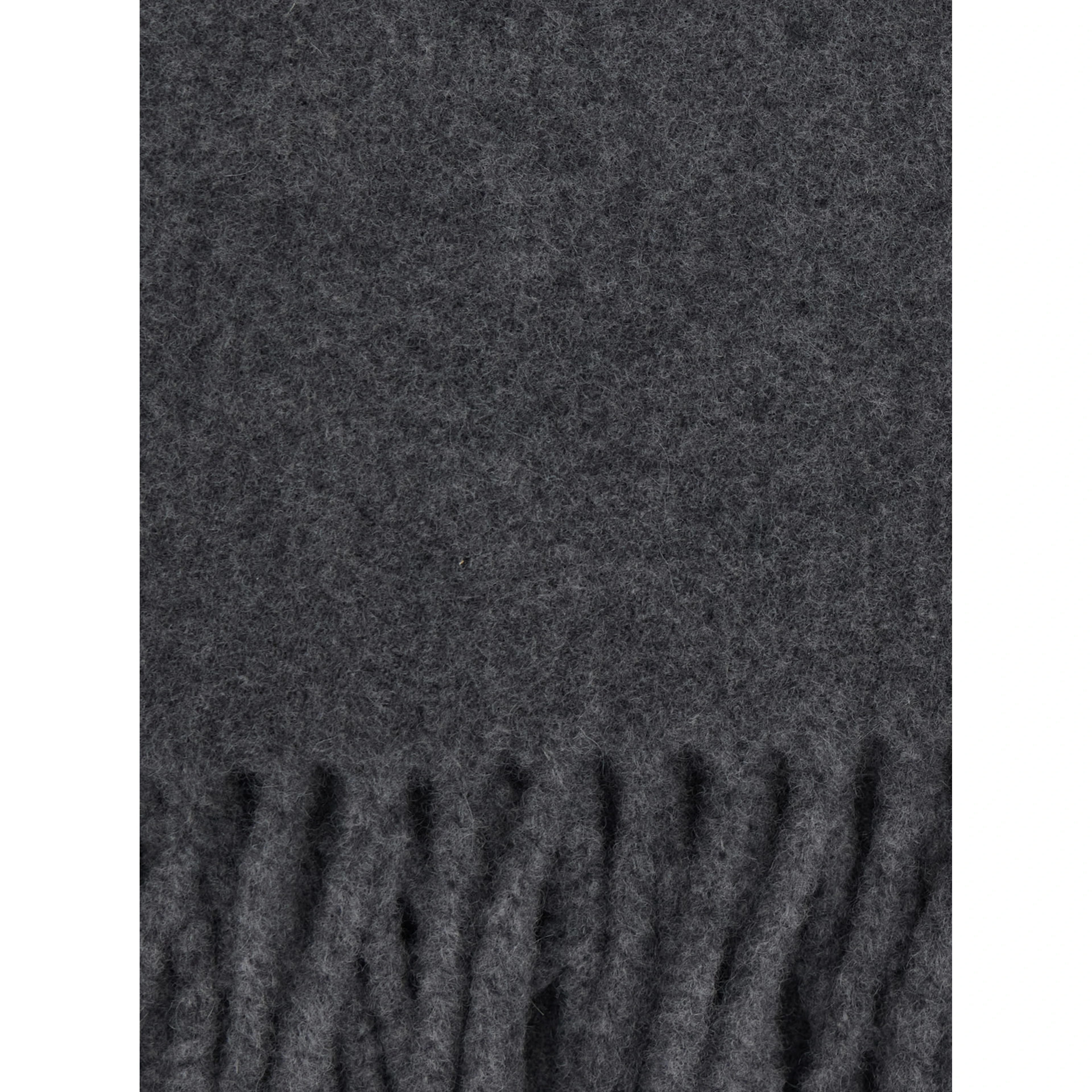 Gray Scarf with fringed hem and brushed finish in cashmere for women