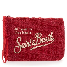 Aline Tricot Clutch with tricot workmanship and cotton, fuchsia, Girl