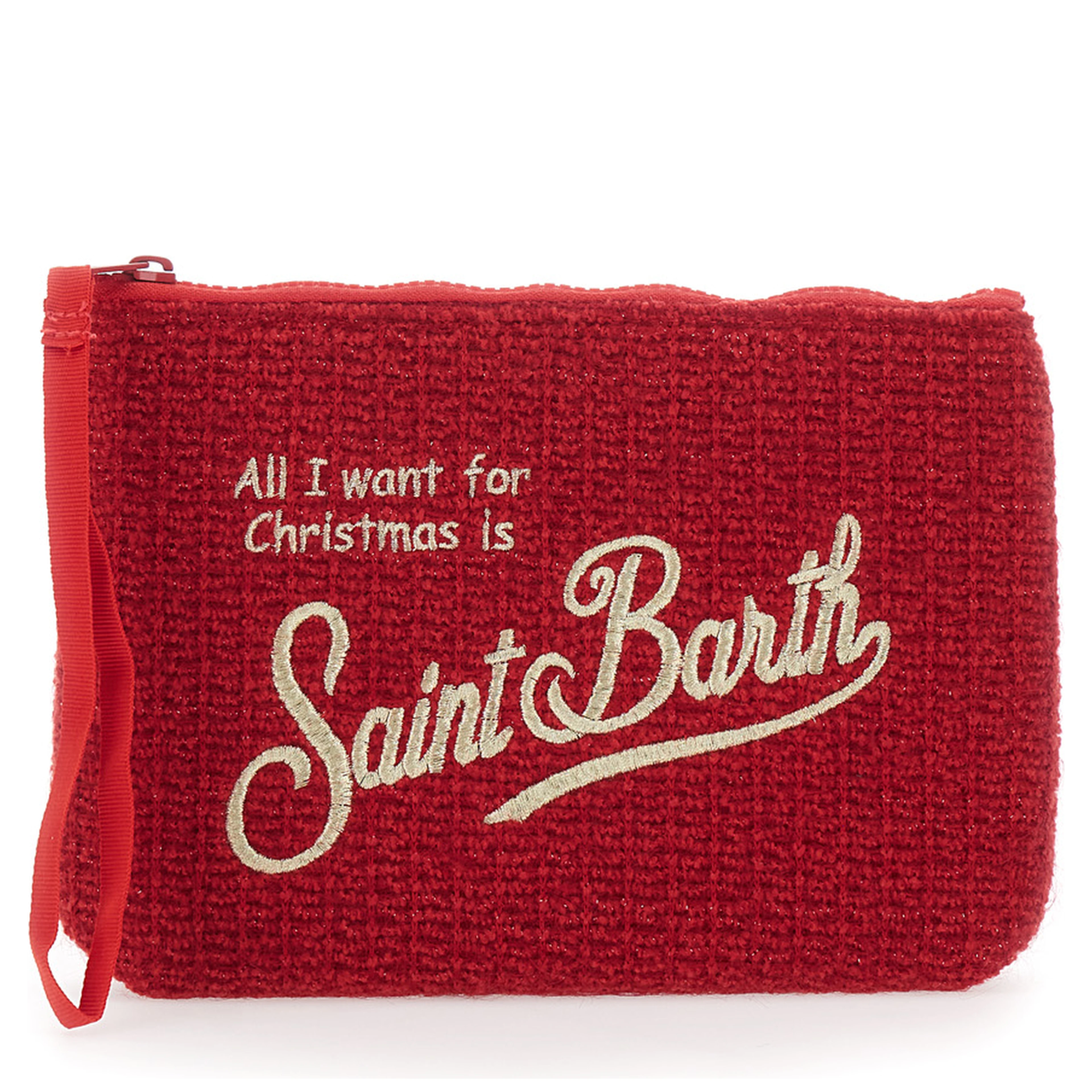 Aline Tricot Clutch with tricot workmanship and cotton, fuchsia, Girl
