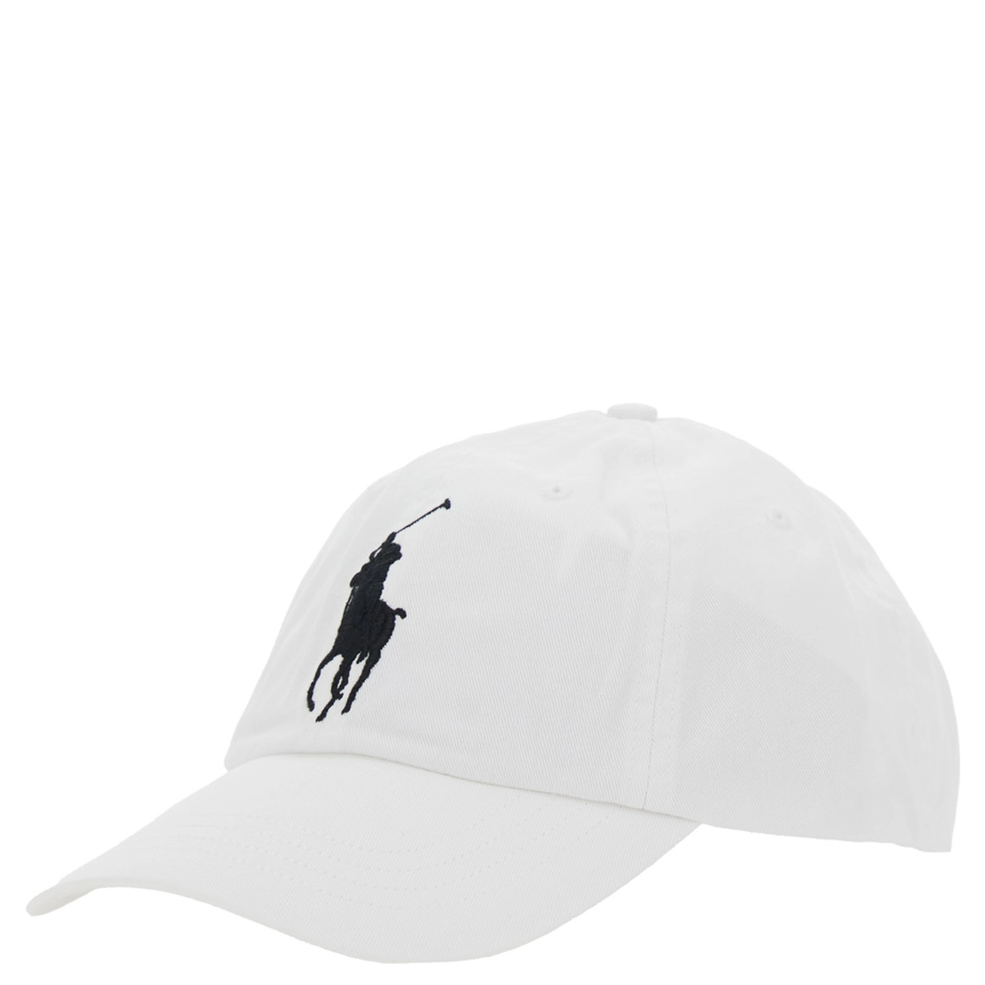 Baseball Cap with Maxi Pony on the Front and Numeric Detail on the Side in White Cotton for Men
