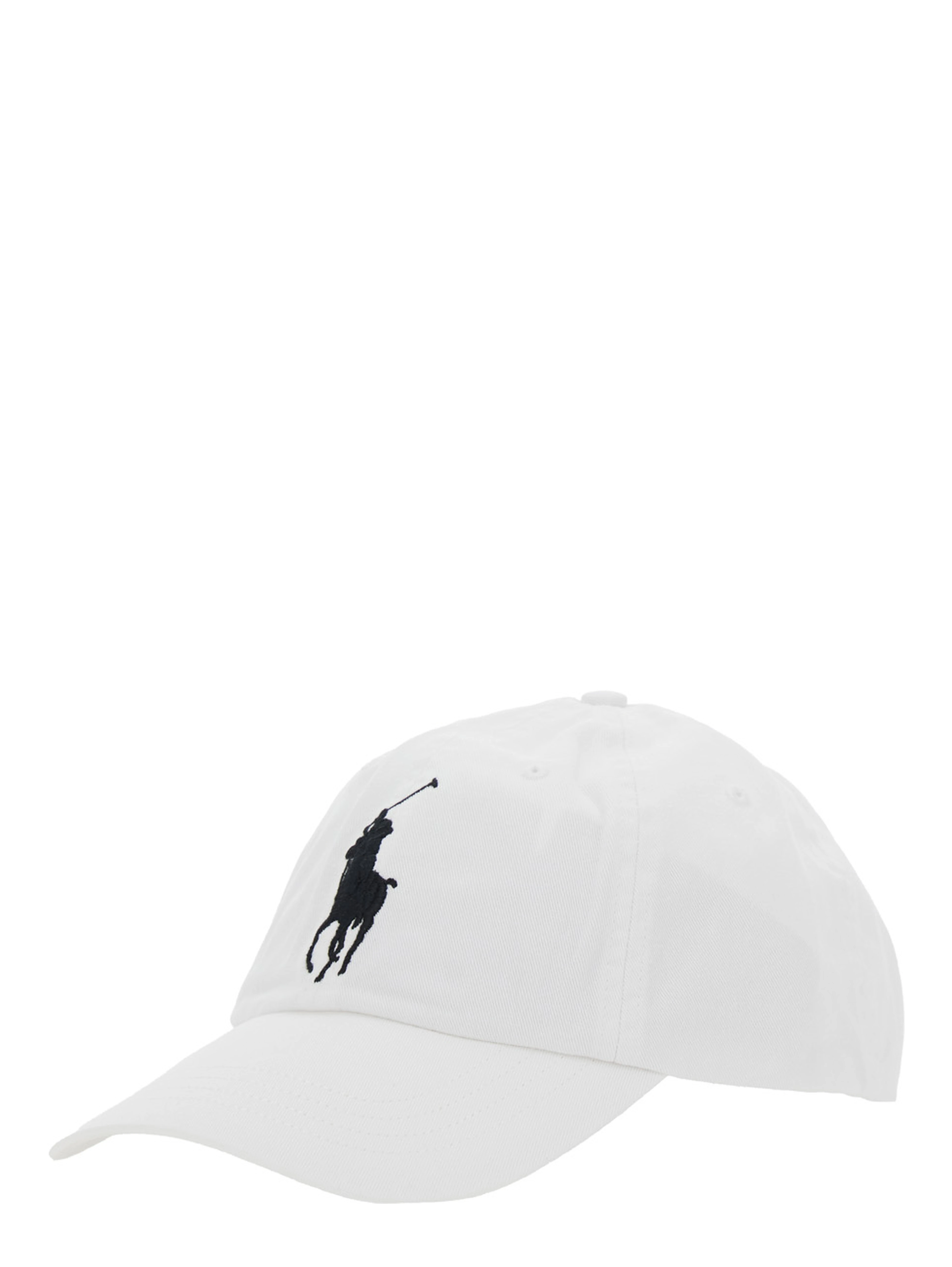 Baseball Cap with Maxi Pony on the Front and Numeric Detail on the Side in White Cotton for Men
