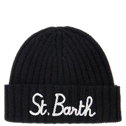 Black viscose wool polyamide and cashmere knitted hat for Boy
