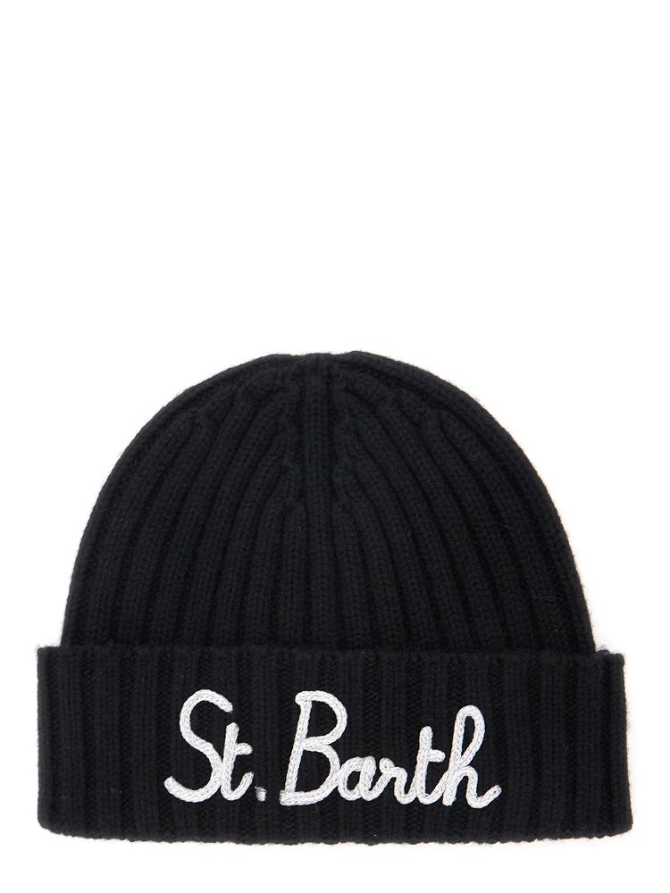 Black viscose wool polyamide and cashmere knitted hat for Boy