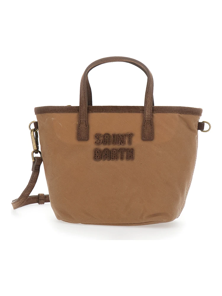 CITY BAG MINI WAX is a handbag made of Tech Fabric, beige color and unisex