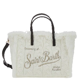 Handbag with shoulder strap and woven detailing in white Tech Fabric for Girl