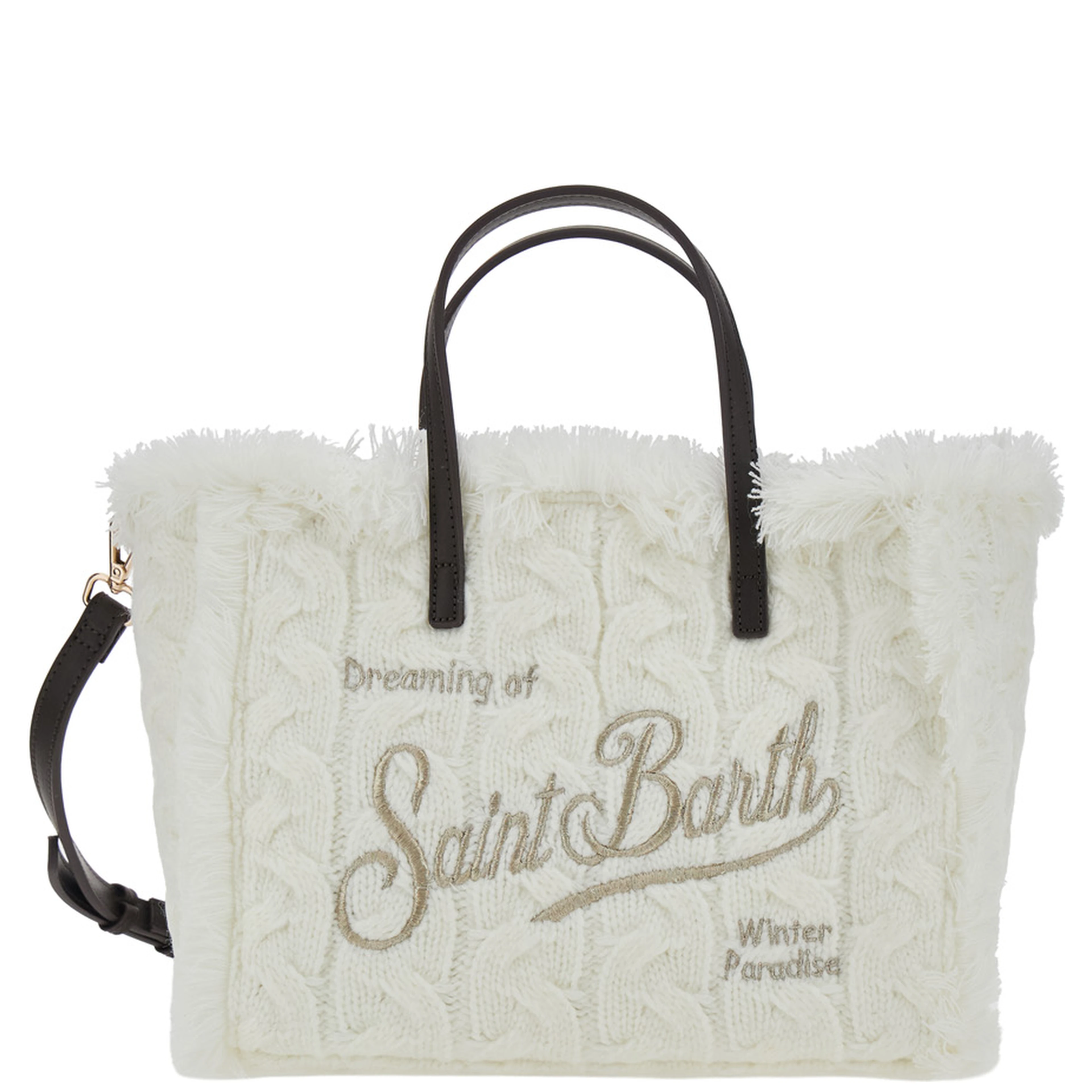 Handbag with shoulder strap and woven detailing in white Tech Fabric for Girl