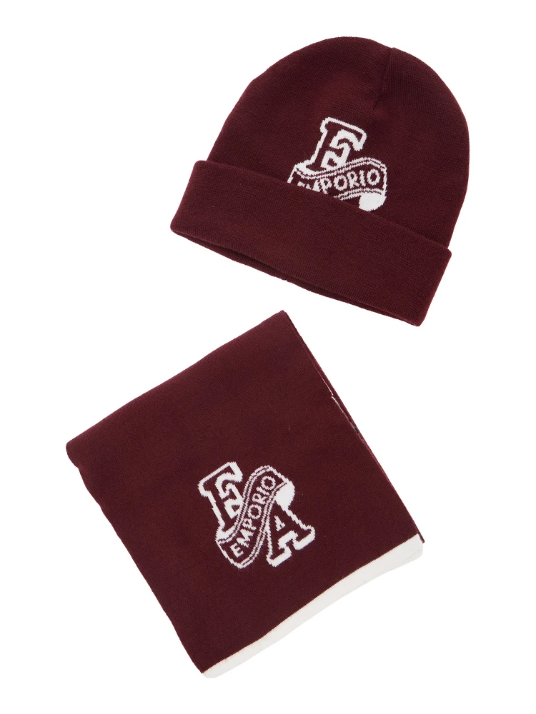 Brown knitted fabric set for Boy